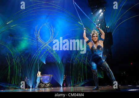 Toronto, Canada. Le 5 septembre 2012. Amaluna du Cirque du Soleil photo répétition générale appel. Banque D'Images