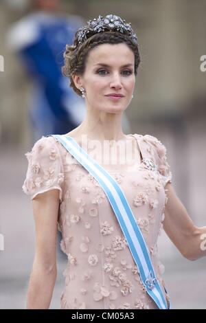 19 juin 2010 - Stockholm, Espagne - Le Prince des Asturies Felipe et Letizia la Princesse des Asturies assister au mariage de la princesse héritière Victoria de Suède et Daniel Westling le 19 juin 2010 à Stockholm, Suède (crédit Image : © Jack Abuin/ZUMAPRESS.com) Banque D'Images