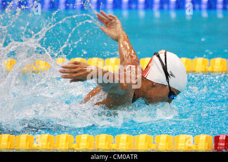 07.09.2012 Londres, Angleterre. 50m libre masculin - finale S2, T Perales (ESP) a gagné une médaille d'argent en action pendant la journée 9 de les Jeux Paralympiques de 2012 à Londres au centre aquatique, parc olympique. Banque D'Images