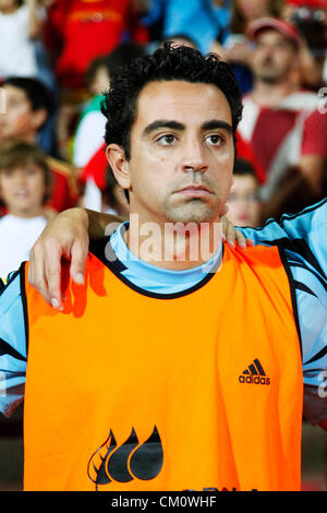 Xavi (ESP), le 7 septembre 2012 - Football : football match amical international entre l'Espagne 5-0 l'Arabie saoudite à l'Estadio Municipal de Pasaron de Pontevedra, Espagne. (Photo par D. Nakashima/AFLO) [2336] Banque D'Images