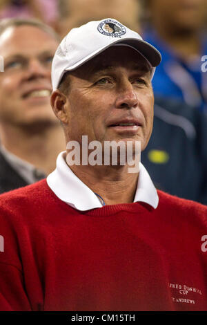 Ivan Lendl entraîneur d'Andy Murray (GBR) après Murray a remporté la finale masculine à l'US Open 2012, le tournoi de tennis de Flushing, New York. USA.10 Septembre Banque D'Images