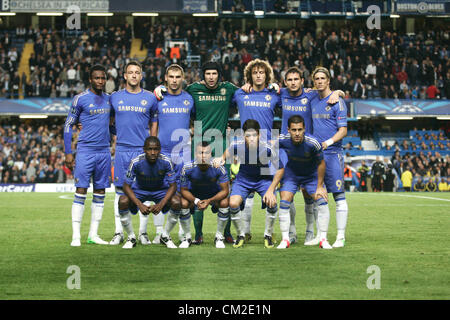 19.09.12 Londres, Angleterre : Chelsea équipe au cours de l'UEFA Champions League Groupe E match entre Chelsea et la Juventus au stade de Stamford Bridge Banque D'Images