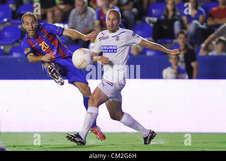 20/09/2012 - Europa League Europe, Groupe Journée 1, Levante UD vs Helsingborg - Juanlu de Levante UD tire au but en face d'Helsingborg player Banque D'Images