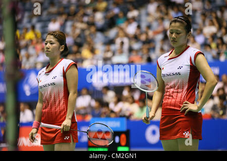 Mizuki Fujii & Reika Kakiiwa (JPN), le 20 septembre 2012 - Badminton Yonex : Ouvrir le Japon 2012 double féminin au 1er Gymnase de Yoyogi, Tokyo, Japon. (Photo de YUTAKA/AFLO SPORT) [1040] Banque D'Images