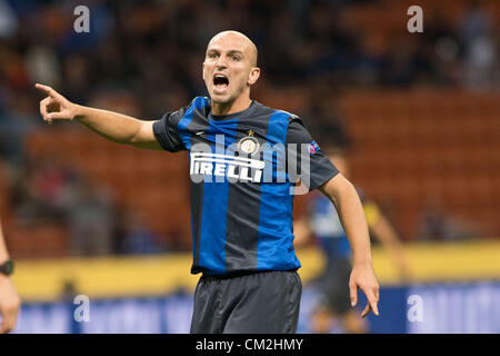 Esteban Cambiasso (Inter), 20 septembre 2012 - Football : l'UEFA Europa League Groupe H match entre l'Inter Milan 2-2 Rubin Kazan au stade Giuseppe Meazza à Milan, Italie. (Photo par Enrico Calderoni/AFLO SPORT) [0391] Banque D'Images