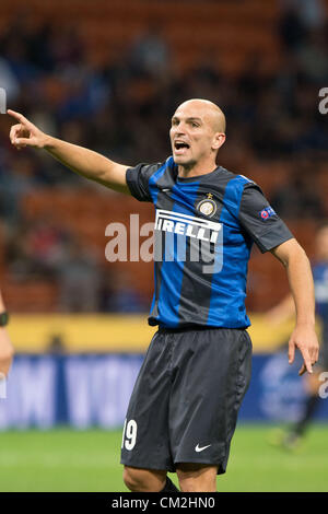 Esteban Cambiasso (Inter), 20 septembre 2012 - Football : l'UEFA Europa League Groupe H match entre l'Inter Milan 2-2 Rubin Kazan au stade Giuseppe Meazza à Milan, Italie. (Photo par Enrico Calderoni/AFLO SPORT) [0391] Banque D'Images