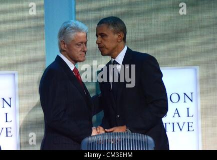 Bill Clinton, Barack Obama, en présence de la réunion annuelle du Clinton Global Initiative - TUE Le Sheraton Hotel New York NY le 25 septembre Banque D'Images