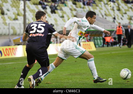 Gdansk, Pologne 30 juin, septembre 2012 Polish Football Ligue 1 - T-Mobile Ekstraklasa. Ricardinho (19) en action au cours de Pagan v Gdansk Lech Poznan match au stade PGE Arena Gdansk Banque D'Images