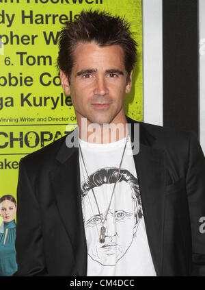 COLIN FARRELL SEPT PSYCHOPATHES PREMIERE WESTWOOD CALIFORNIA USA 01 Octobre 2012 Banque D'Images