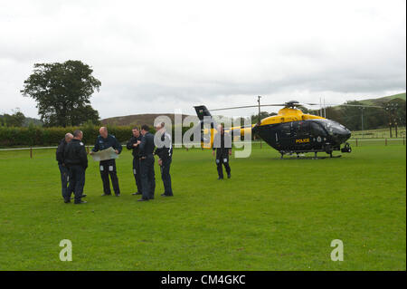 2 octobre, 2012. Machynlleth, au Pays de Galles, Royaume-Uni. La recherche de Jones 5 Avril qui a disparu lundi soir à environ 19.00hrs, continue. Crédit photo : Graham M. Lawrence./ Alamy Live News Banque D'Images