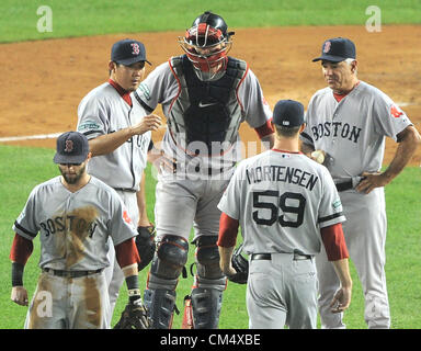 Daisuke Matsuzaka (Red Sox), le 3 octobre 2012 - MLB : finale de la Ligue américaine de baseball en saison régulière match entre les Yankees de New York et les Red Sox de Boston au Yankee Stadium dans le Bronx, NY, United States. (Photo de bla) Banque D'Images