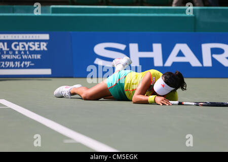 Ayumi Morita (JPN), 8 octobre 2012 - Tennis : HP Japan Women's Open de tennis féminin, 2012 premier tour match au Centre de tennis d'Utsubo, Osaka, Japon. (Photo par Akihiro Sugimoto/AFLO SPORT) [1080] Banque D'Images