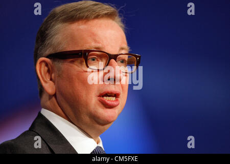 Secrétaire de l'éducation MICHAEL GOVE 09 Octobre 2012 L'ICC BIRMINGHAM ENGLAND Banque D'Images