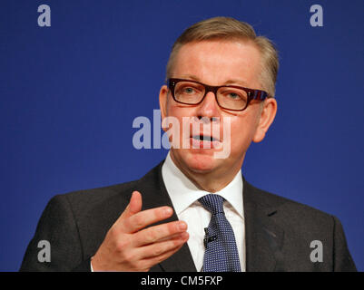 Secrétaire de l'éducation MICHAEL GOVE 09 Octobre 2012 L'ICC BIRMINGHAM ENGLAND Banque D'Images