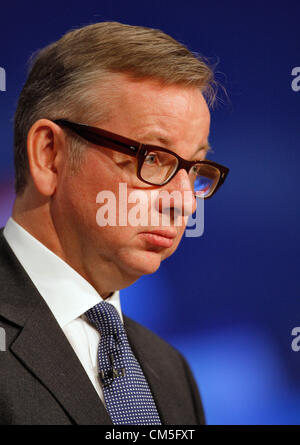 Secrétaire de l'éducation MICHAEL GOVE 09 Octobre 2012 L'ICC BIRMINGHAM ENGLAND Banque D'Images