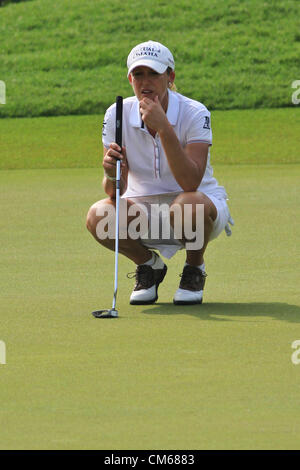 12 Octobre 2012 : Cristie Kerr américaine au cours du deuxième tour de la LPGA Sime Darby 2012 Malaisie à Kuala Lumpur Golf and Country Club, à Kuala Lumpur, Malaisie. Banque D'Images