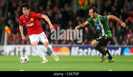 23.10.2012 Manchester, Angleterre. Shinji Kagawa Manchester United en action lors de la Ligue des Champions match entre Manchester United et Braga de Old Trafford. Banque D'Images