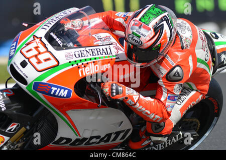 26.10.2012 L'île Phillip, Melbourne, Australie. Nicky Hayden équitation sa Ducati GP12 pour l'équipe Ducati Marlboro Au cours de l'exercice de l'Asie Air Moto GP d'Australie à Phillip Island le circuit. Banque D'Images