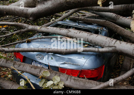 Octobre,31st, New York, NY, USA : les dommages causés par l'ouragan Sandy dans Lower Manhattan. Banque D'Images