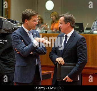 David Cameron, le premier ministre Mark Rutte europe Banque D'Images