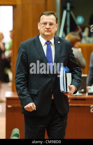 28 juin 2012 - Bruxelles, Bxl, Belgique - Petr Necas Premier Ministre de la République tchèque au début du sommet de l'UE à Bruxelles, Belgique le 28.06.2012 par Wiktor Dabkowski (crédit Image : © Wiktor Dabkowski/ZUMAPRESS.com) Banque D'Images