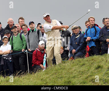 28.06.2012 L'Irlande du Nord estime Darren Clarke le rugueux lors du premier tour de l'Open d'Irlande au cours de sa ville natale de Royal Portrush, comté d'Antrim, en Irlande du Nord. Banque D'Images