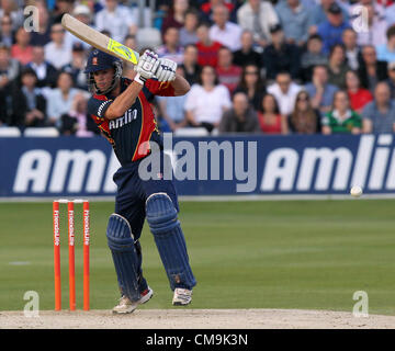 29.06.2012 Chelmsford, Essex. Mark Pettini au bâton en action pour la vie amis Essex Essex T20 vs aigles royals Hampshire. L'action au sol du comté de Ford, Chelmsford, Essex. Banque D'Images