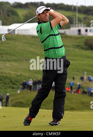 29.06.2012. Le comté d'Antrim, en Irlande du Nord. L'Irlande Padraig Harrington au cours du deuxième tour de l'Open d'Irlande au Royal Portrush Golf Club dans le comté d'Antrim, en Irlande du Nord Banque D'Images