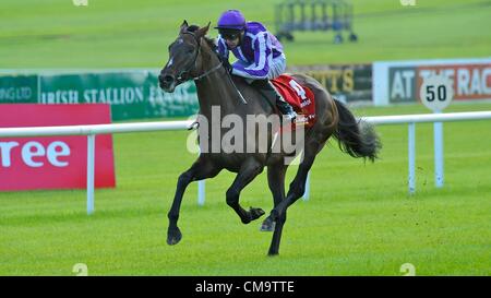 30 juin 2012 - Newbridge, Kildare, Irlande - Camelot (no. 4), monté par JOSEPH O'Brien et formés par Aidan O'Brien, gagne le 147e exécution du groupe 1 Derby irlandais pour trois ans à l'Hippodrome de Curragh. (Crédit Image : © Bob Mayberger ZUMAPRESS.com)/Eclipse/ Banque D'Images