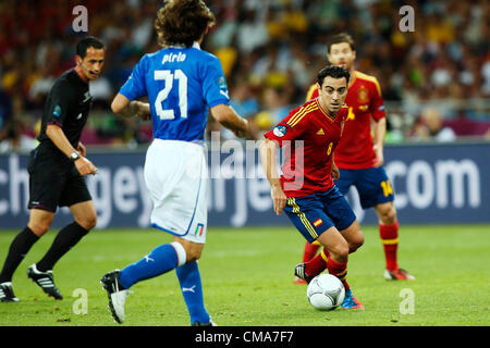 Xavi Hernandez (ESP), 1 juillet 2012 - Football : UEFA EURO 2012 football match final entre l'Espagne 4-0 Italie au Stade Olympique de Kiev, Ukraine. (Photo par D. Nakashima/AFLO) Banque D'Images