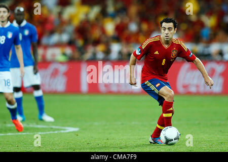 Xavi Hernandez (ESP), 1 juillet 2012 - Football : UEFA EURO 2012 football match final entre l'Espagne 4-0 Italie au Stade Olympique de Kiev, Ukraine. (Photo par D. Nakashima/AFLO) Banque D'Images