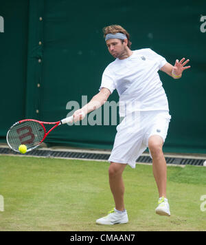 03.07.2012. Le All England Lawn Tennis et croquet Club. Londres, Angleterre. Novak xxxxx de xxxx en action contre xxxx de xxxx au quatrième round de qualification Tennis de Wimbledon à l'All England Lawn Tennis et croquet Club. London, England, UK Banque D'Images