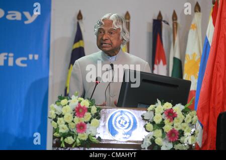 Le 5 juillet 2012 - Dhaka, Zuma Press - le 05 juillet 2012 à Dacca. Le Bangladesh- Ancien président indien APJ Abdul Kalam le jeudi a présenté un exposé ses idées de partage de stratégie globale de développement rural qui coïncide avec le 33e anniversaire de fondation de Dhaka, Centre de développement rural intégré pour l'Asie et le Pacifique (CIRDAP). Il est sur une visite de deux jours au Bangladesh pour assister à la 33e célébration du jour de la fondation du Cirdap. Â© Monirul Alam (crédit Image : © Monirul Alam/ZUMAPRESS.com) Banque D'Images