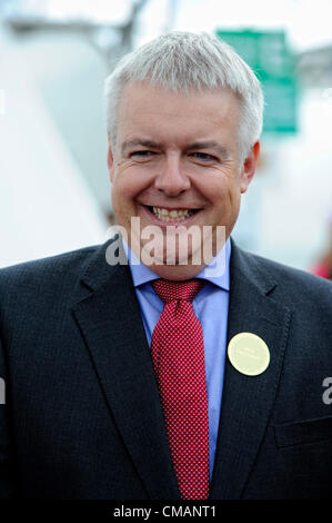 Premier Ministre du Pays de Galles Carwyn Jones AM, visites, l'Eisteddfod Musical International de Llangollen 2012 à Llangollen, Nord du Pays de Galles le jeudi 5 juillet 2012 Banque D'Images