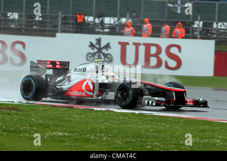 06.07.2012 Towcester, Angleterre. Formule 1 GP, la Grande-Bretagne à Silverstone 06.07.2012, Lewis Hamilton, McLaren Mercedes Banque D'Images