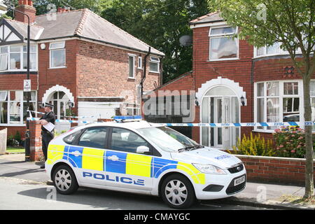 Vente, Manchester, Royaume-Uni. 06-07-2012 Un homme et une femme retrouvée morte dans une maison de vente Banque D'Images