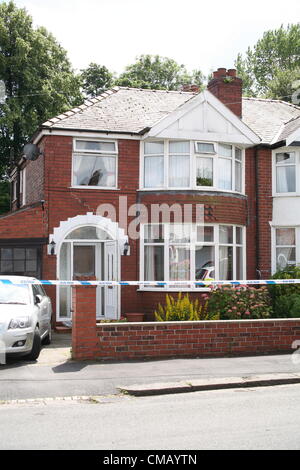 Vente, Manchester, Royaume-Uni. 06-07-2012 Un homme et une femme retrouvée morte dans une maison de vente Banque D'Images