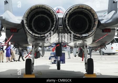 11 juin 2012. Farnborough International Airshow. Photo - e xhust les canaux pour le F16 Banque D'Images