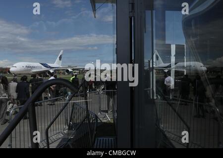 11 juin 2012. Farnborough International Airshow. Puctured - a380 de Malaysia Airlines Banque D'Images