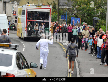 Jour 56 du relais de la flamme autour de l'UK…le flambeau en passant par Fortuneswell, Portland, dans le Dorset. La Grande-Bretagne. 13/07/2012 Photo par : DORSET MEDIA SERVICE Banque D'Images