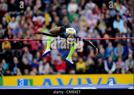 13.07.2012 Grand Prix AVIVA Londres Crystal Palace, l'Angleterre. AVIVA 2012 Athlétisme, le Grand Prix de Londres. Chaunte Lowe (USA) Saut en hauteur Femmes en action au Crystal Palace. Banque D'Images