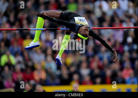 13.07.2012 Grand Prix AVIVA Londres Crystal Palace, l'Angleterre. AVIVA 2012 Athlétisme, le Grand Prix de Londres. Chaunte Lowe (USA) Saut en hauteur Femmes en action au Crystal Palace. Banque D'Images