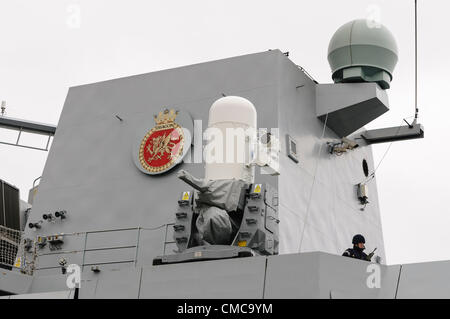 Belfast, 16/07/2012 - anti CIWS Phalanx système missile (connu comme un dalek) à bord du HMS Dragon Banque D'Images