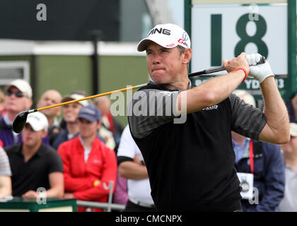 19.07.12 Lytham &AMP ; St Annes, Angleterre. Lee Westwood l'Angleterre en action lors du premier tour de l'Open de Golf du Royal Lytham St Annes &AMP ; cours dans le Lancashire Banque D'Images