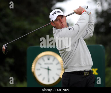 19.07.12 Lytham &AMP ; St Annes, Angleterre. Lee Westwood l'Angleterre en action lors du premier tour de l'Open de Golf du Royal Lytham St Annes &AMP ; cours dans le Lancashire Banque D'Images