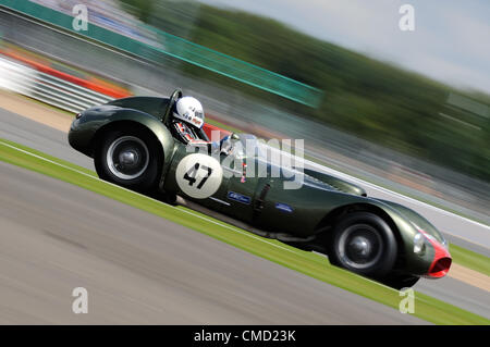 21 juillet 2012, Silverstone, UK Tony Bianchi et Nick Wigley's Allard Farrallac au cours de la Stirling Moss Trophy pour les voitures de sport d'avant '61 à Silverstone Classic 2012 Banque D'Images