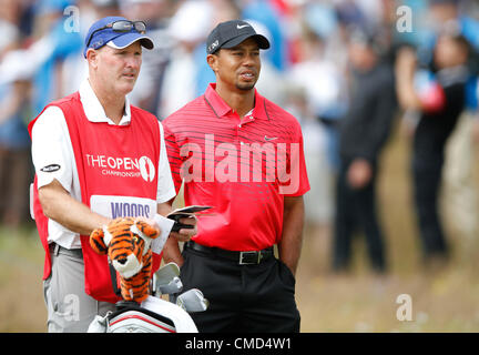 TIGER WOODS ET LA CADDY USA Joe LaCava USA LYTHAM & ST ANNES.LANCASHIRE ENGLAND 22 Juillet 2012 Banque D'Images