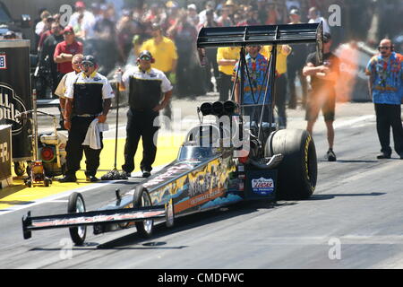 22 juillet 2012 : Steven Chrisman lance dès le départ au cours de la NHRA Full Throttle - Ressortissants Mopar Mile High à Bandimere Speedway à Denver (Morrison), au Colorado. Banque D'Images