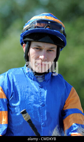 LUKE MORRIS SOUTHWELL JOCKEY HIPPODROME SOUTHWELL ANGLETERRE 23 Juillet 2012 Banque D'Images