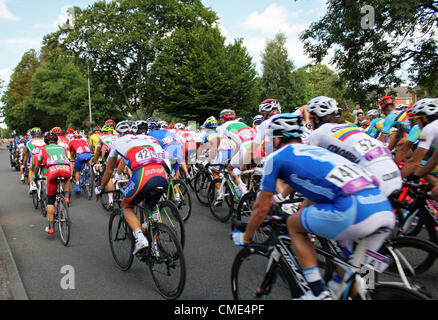 Londres 2012 Jeux Olympiques le vélo de course sur route pour hommes. Peloton à Hurst Road, Molesey, Surrey, UK. Banque D'Images